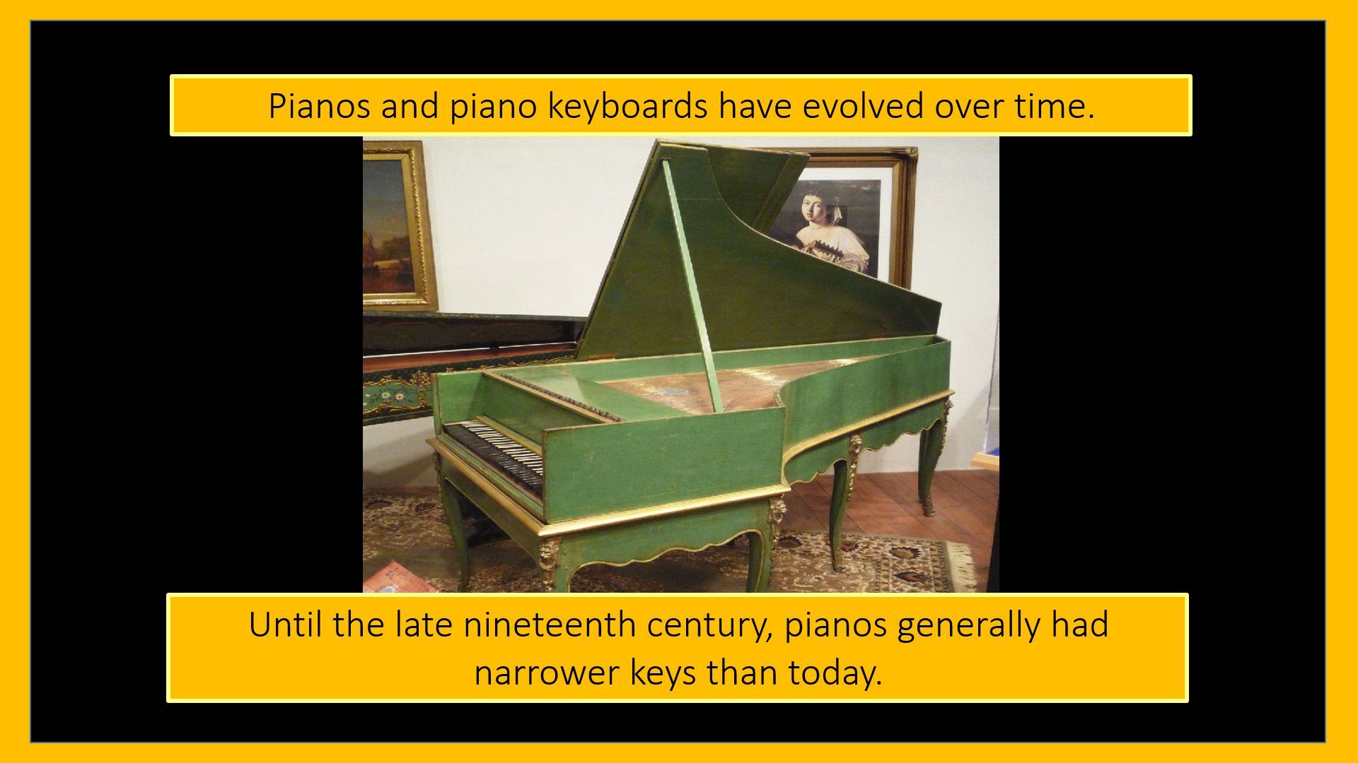 Plate I, historical piano keyboard